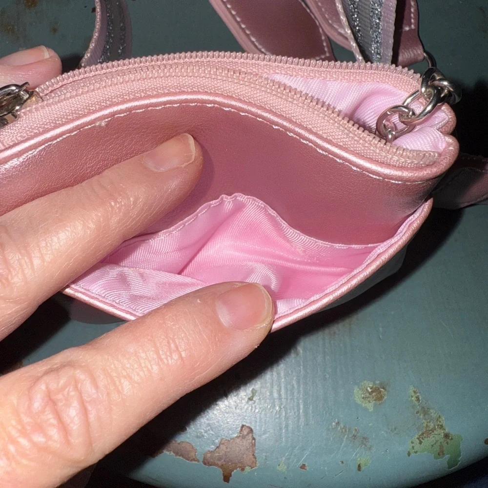 Save the Girls Chic Pink Textured Crossbody lanyard - Picture 4 of 8